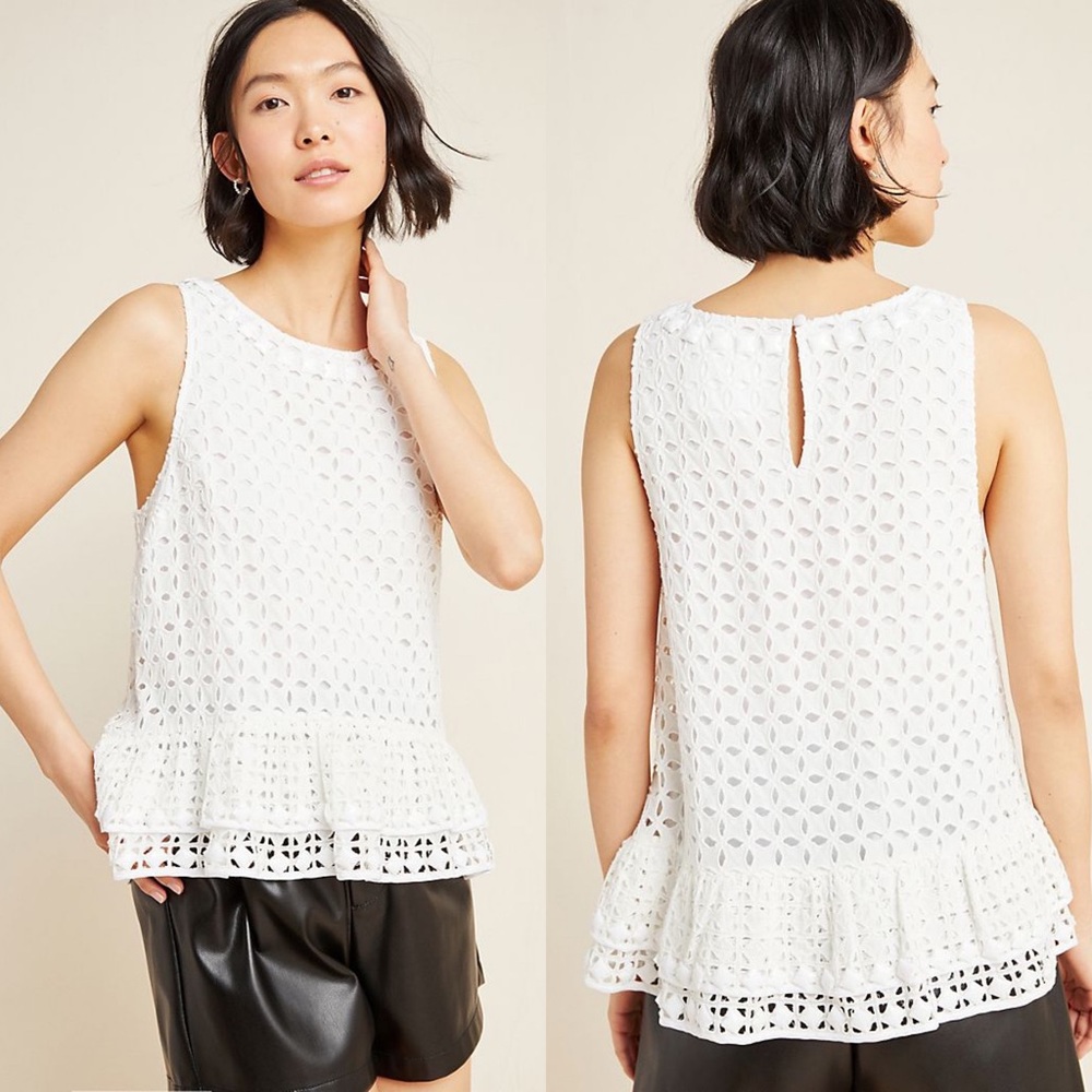 NWT Anthropologie Monika Beaded Eyelet Blouse